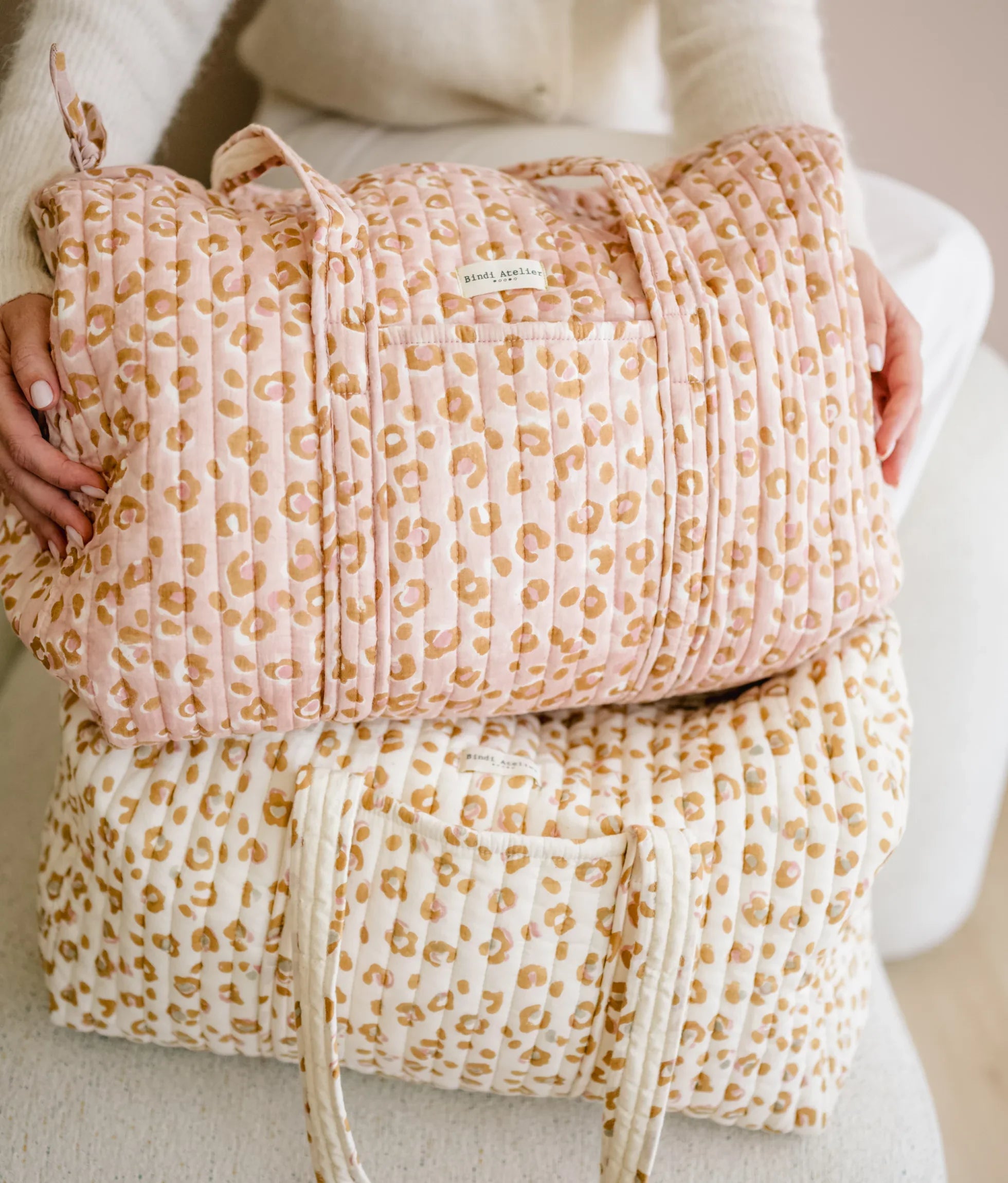 Gewatteerde Shopper Bengal Lana - bohemian katoenen tas van Bindi Atelier