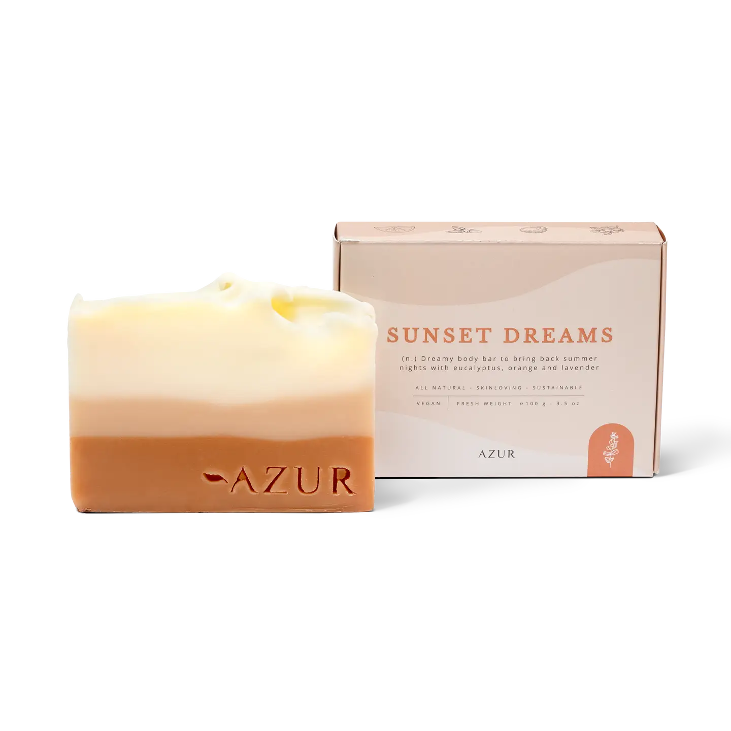 Sunset Dreams Bodybar natuurlijke zeep met rode klei en eucalyptus