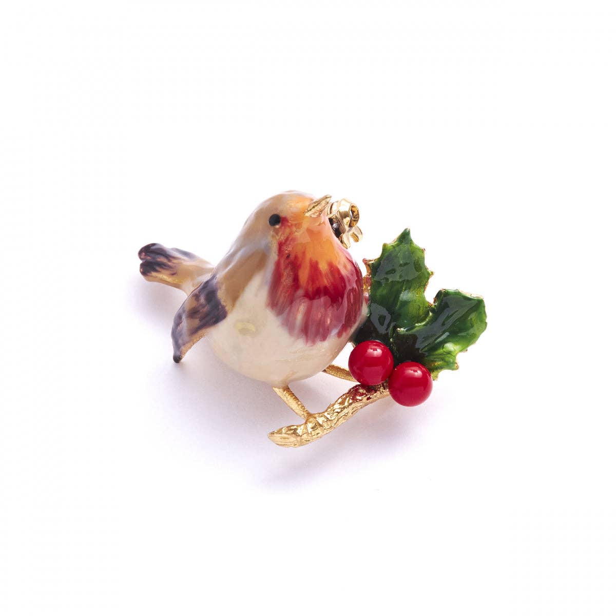 Roodborstje Broche met Hulst - Bill Skinner