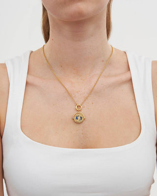 Vissen sterrenbeeldketting van Fable England - draaibare hanger met lapis lazuli steen