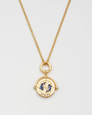 Vissen sterrenbeeldketting van Fable England - draaibare hanger met lapis lazuli steen