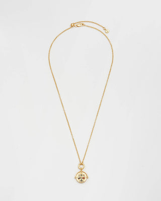 Weegschaal sterrenbeeldketting van Fable England - draaibare hanger met Blue Lace-agaat