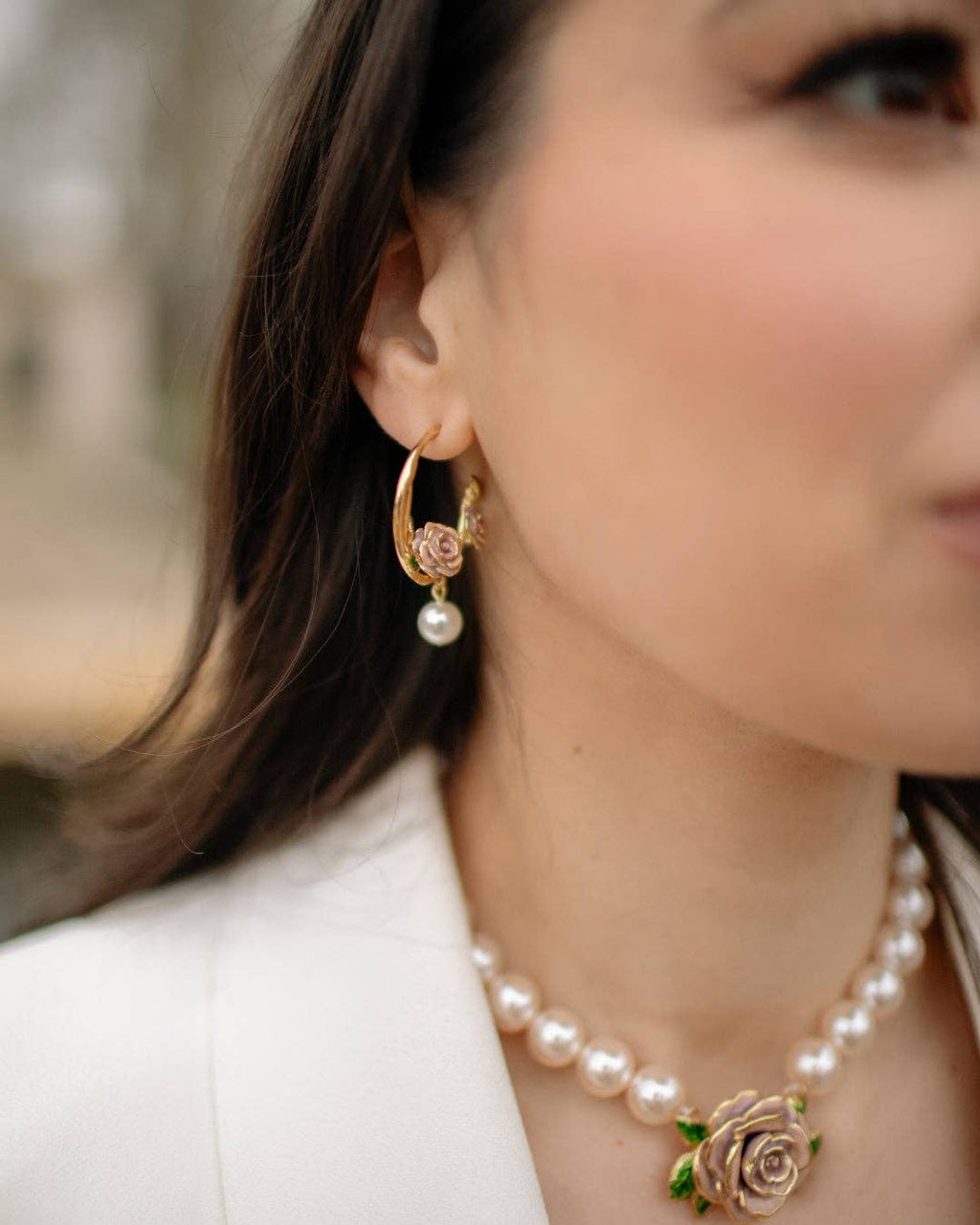 Vintage Rose & Pearl Creolen – Bill Skinner