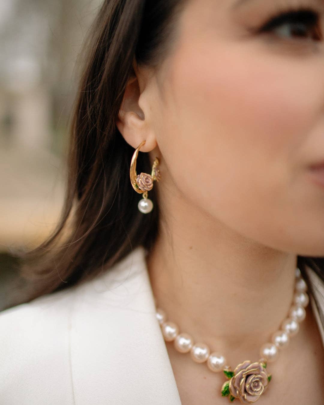 Vintage Rose & Pearl Creolen – Bill Skinner