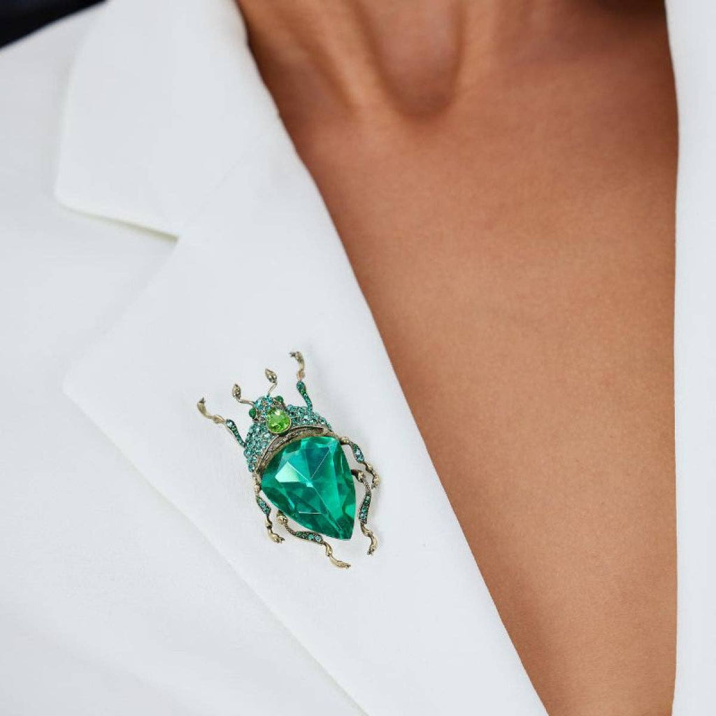 Vintage groene insectenbroche - Bill Skinner