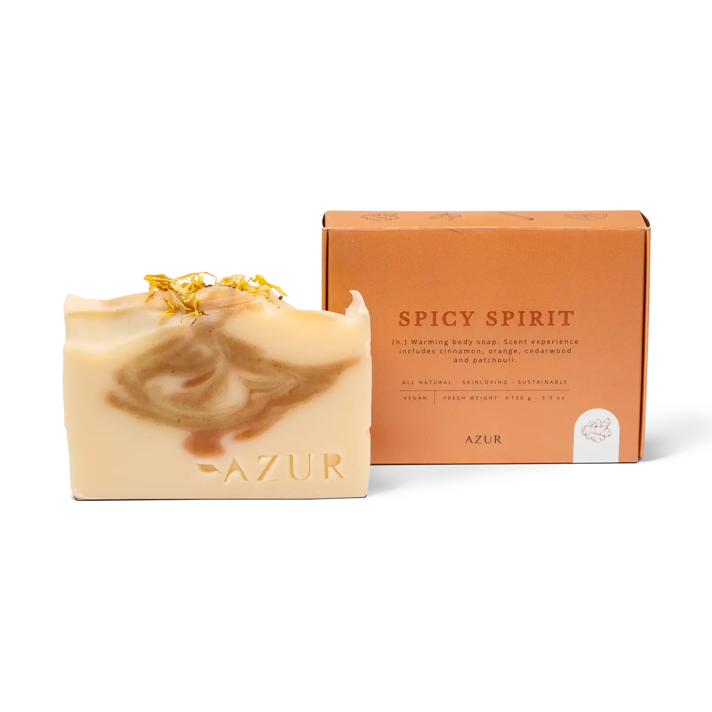 Spicy Spirit Bodybar natuurlijke zeep met kurkuma en rode klei