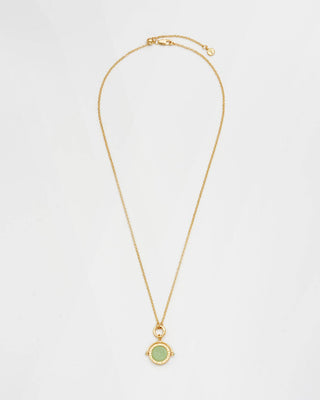 Steenbok Sterrenbeeldketting van Fable England - draaibare talisman met groene aventurijn