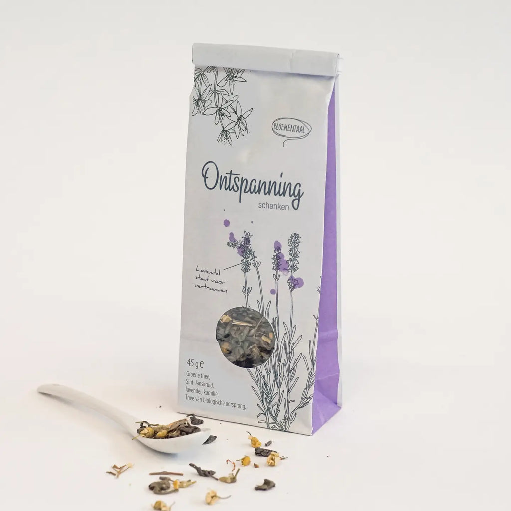 Ontspanning Schenken biologische groene thee met lavendel en kamille