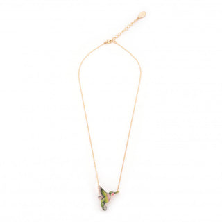 Kolibrie Ketting van Bill Skinner - verguld gouden ketting met handgeschilderde kolibrie-hanger