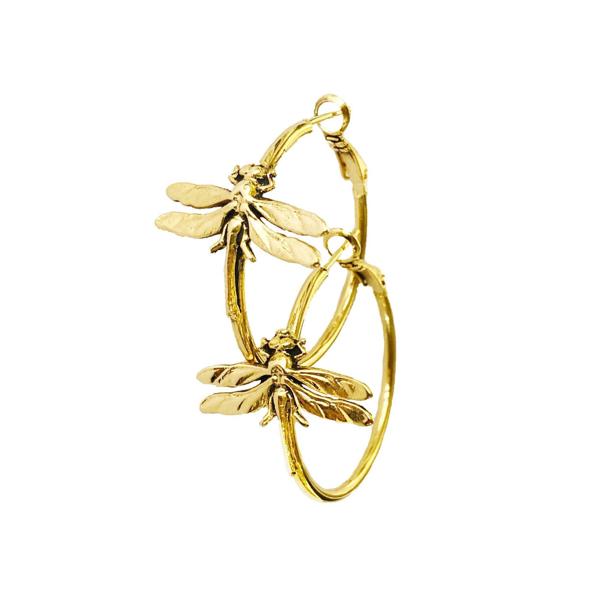 Gouden Libelle Creolen – Lotta Djossou Paris