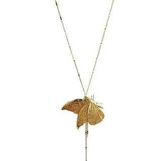 Gouden vlinder lange ketting