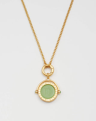 Maagd Sterrenbeeldketting van Fable England - verguld messing hanger met smaragdgroene zirkonia