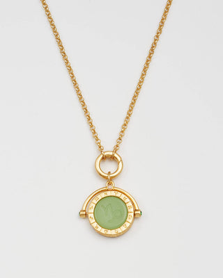 Steenbok Sterrenbeeldketting van Fable England - draaibare talisman met groene aventurijn