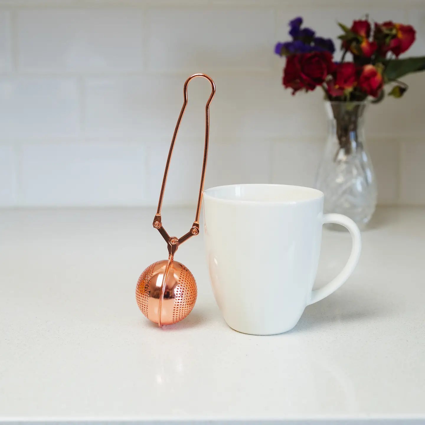 Duurzame roségouden thee infuser voor een pure theebeleving
