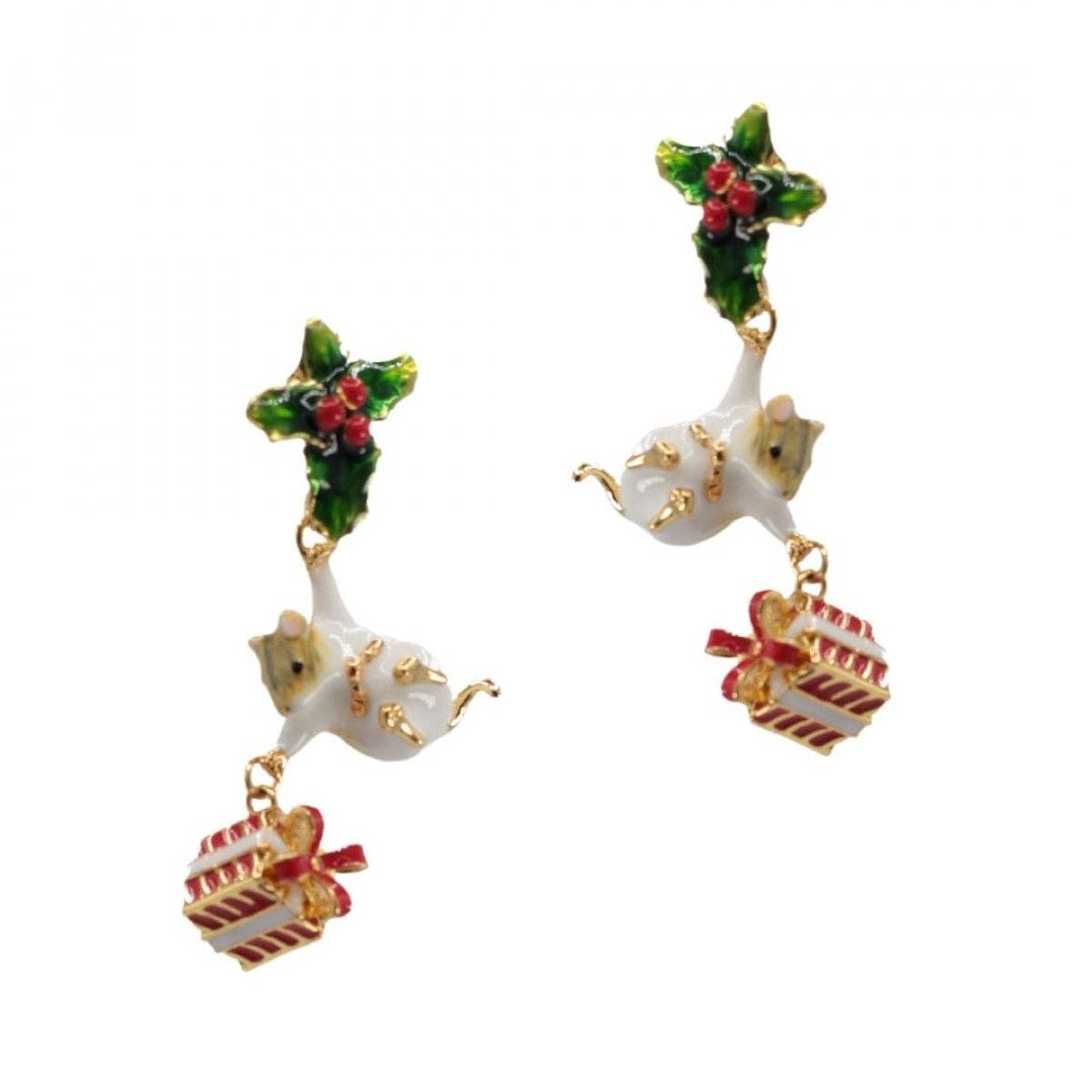 Kerstmuis oorbellen - Bill Skinner
