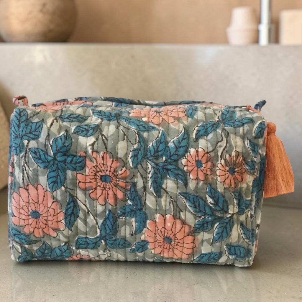 Toilettas Large - Gouden Bloem